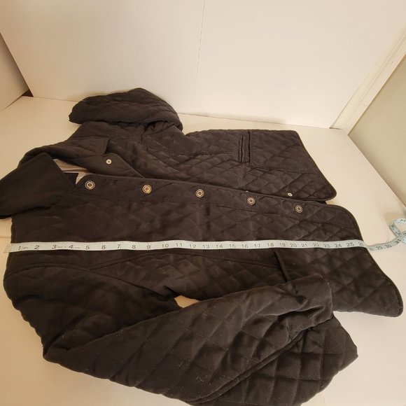 Gallery Brand Ladies Black Quilted Jacket Snap Up Front Pockets Size M - Picture 7 of 12
